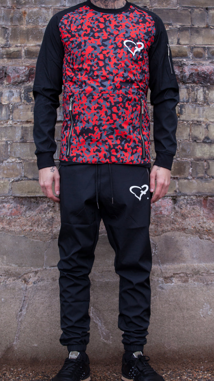 Red Black Camouflage Tracksuit